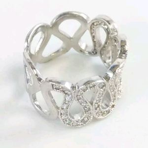 Espo signed pave weave ring w diamonds